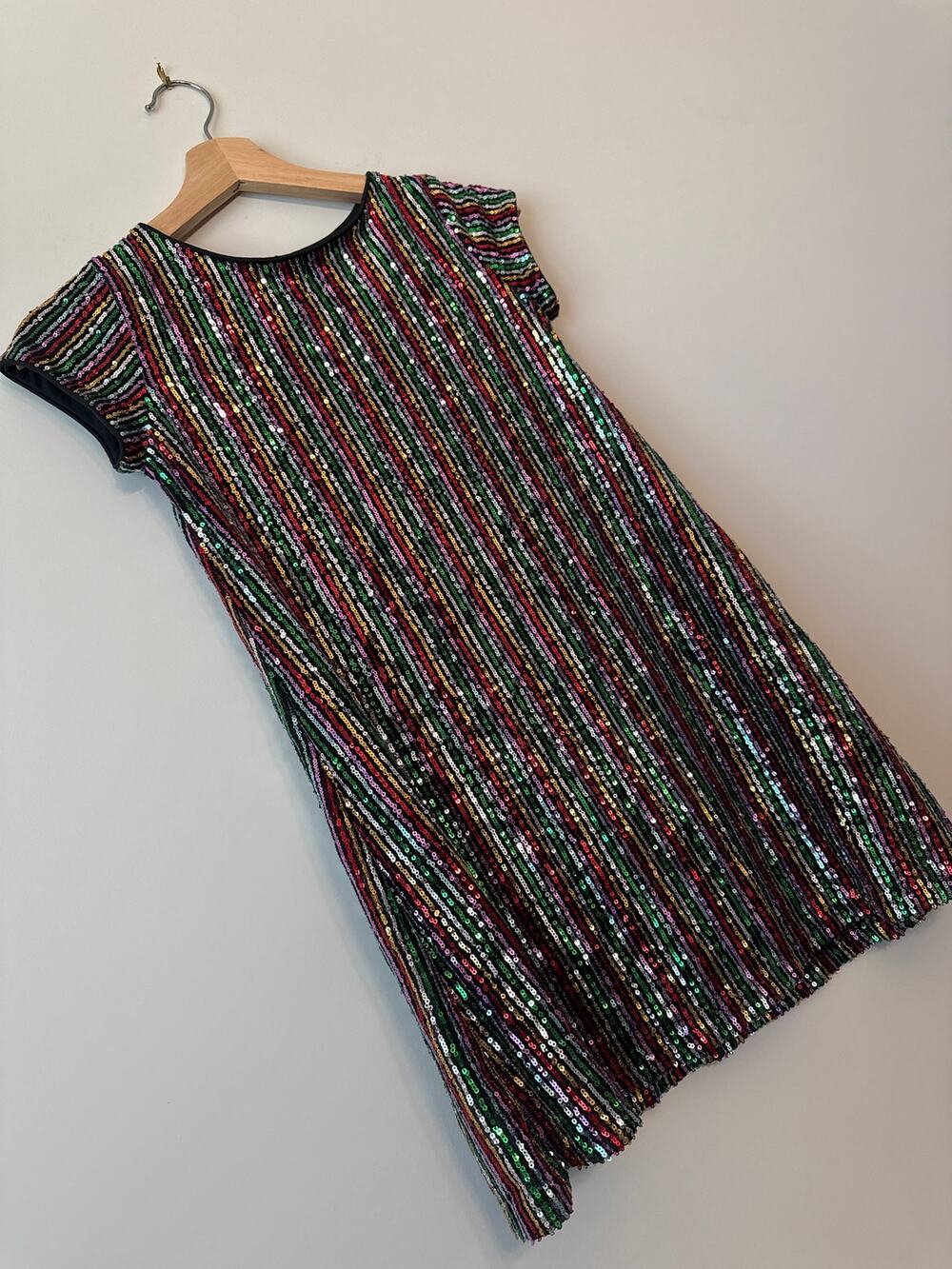Art Class Sequin Striped Party Dress Kids M 7/8